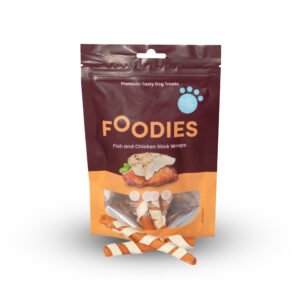 חטיף FOODIES מקלות מגולגלים דגים ועוף, 100 גרם