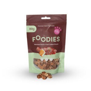 חטיף FOODIES קוביות ברווז ודג קוד 80 גרם