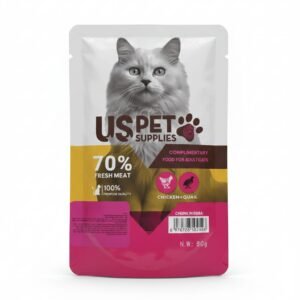 USPET Supplies – מזון רטוב משלים לחתולים בוגרים (Chicken + Quail) ברוטב 80g