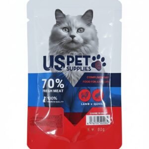 USPET Supplies – מזון רטוב משלים לחתולים בוגרים (Lamb + Quail) ברוטב 80g